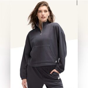 PELOTON Waffle Mock Neck ¼ Zip - Grey